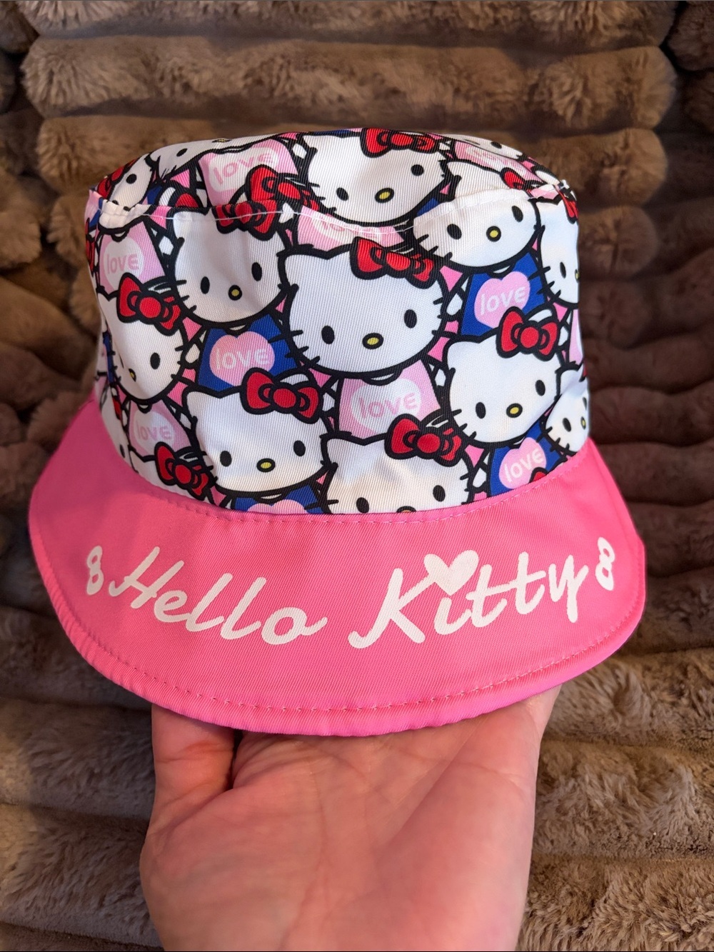 Hello Kitty Pink, White & Red Graphic Bucket Hat